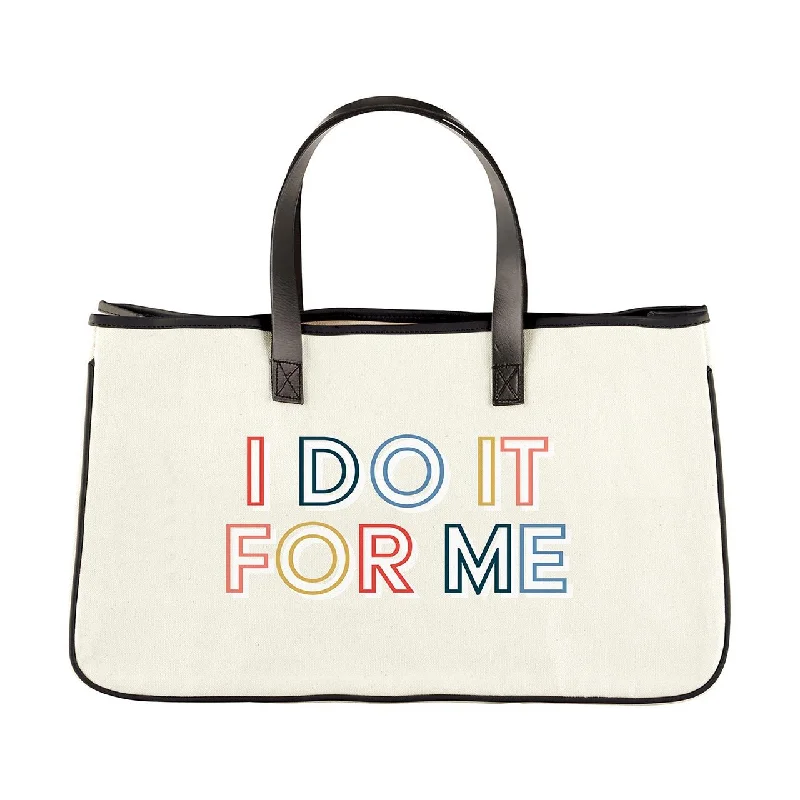 Lightweight And Affordable Bags I Do It For Me Large Rectangular Tote Bag | Genuine Leather Handles