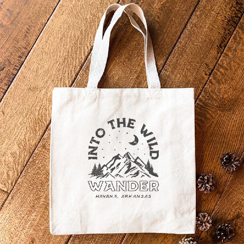 Bags With Discounts Into the Wild w/ City, State - Canvas Tote Bag