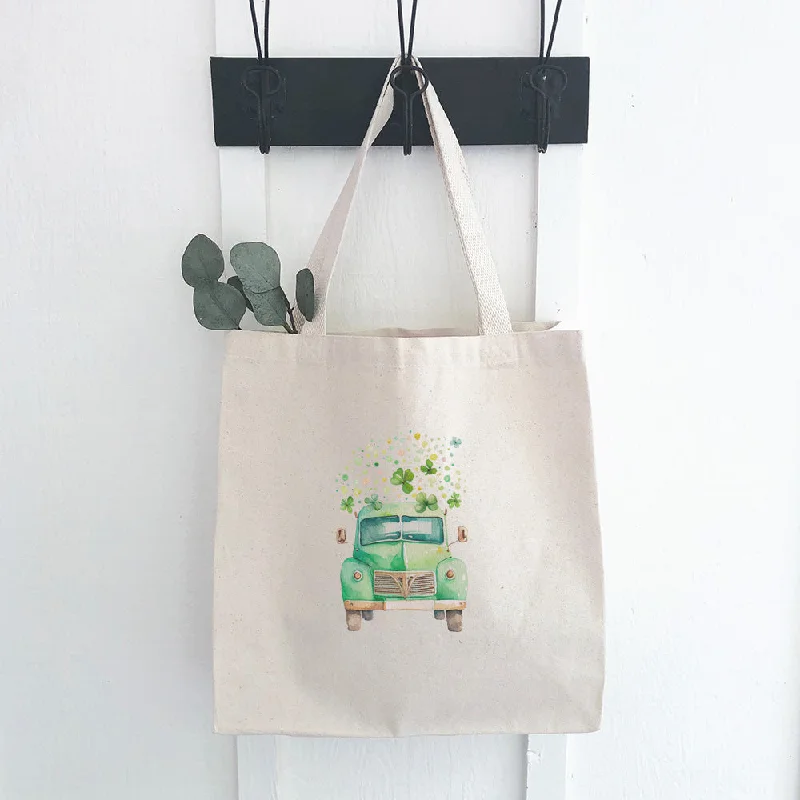 Trendy Bags For Women And Men In 2025 Irish Farm Truck with Clovers - Canvas Tote Bag