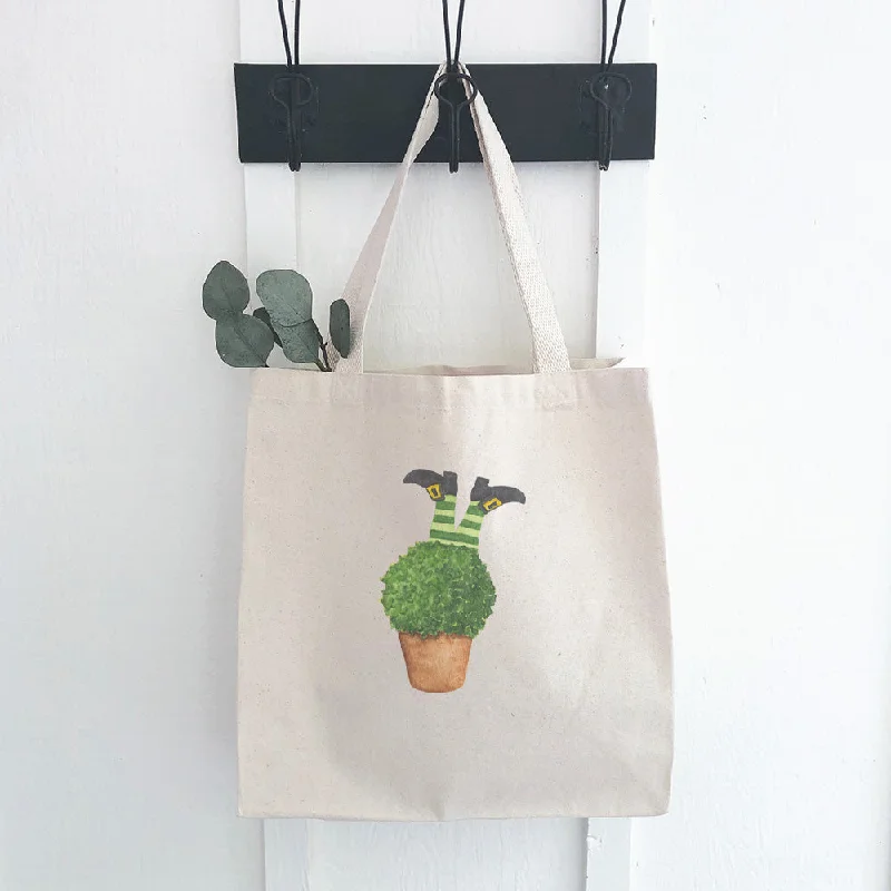 Stylish Bags For Fashion Bloggers Leprechaun Legs in Plant - Canvas Tote Bag