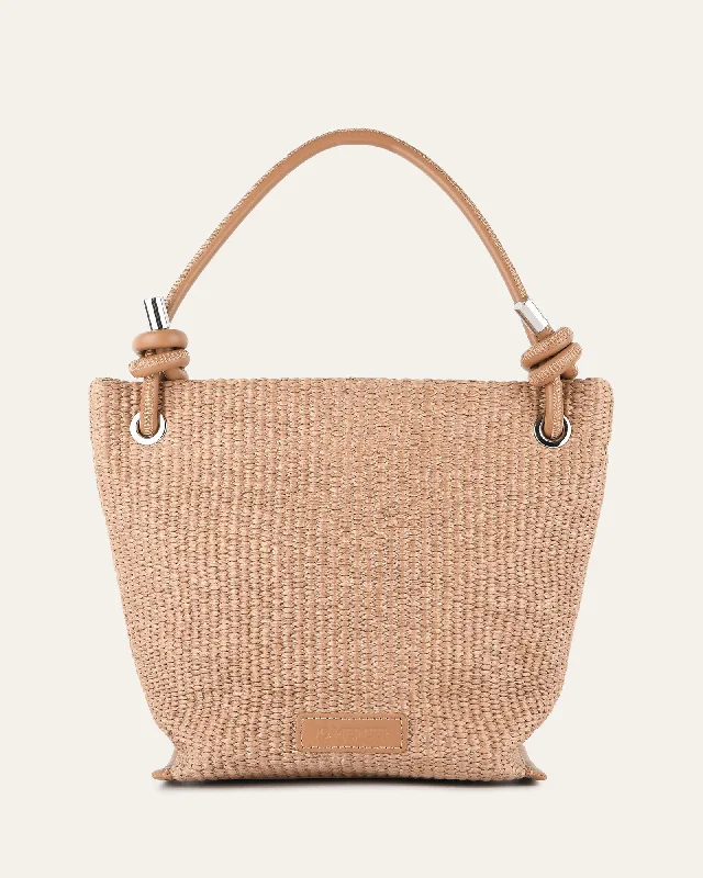 Seasonal Clearance Bags For Summer LUCIA TOTE BAG TAN RAFFIA