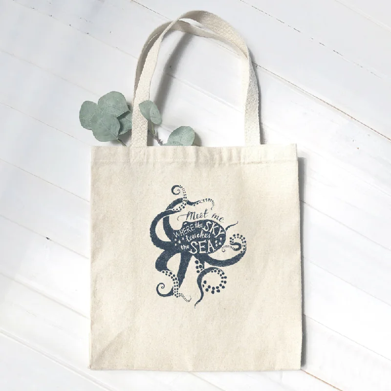 Trendy Festival Bags With Limited-Time Offers Meet Me (Octopus) - Canvas Tote Bag