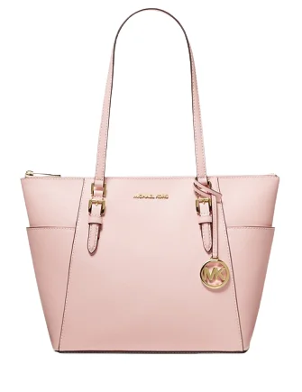 Functional Bags For Busy Moms And Dads Michael Michael Kors Charlotte Large Saffiano Leather Top-Zip Tote Bag