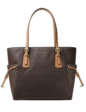 Minimalist Leather Bag For Modern Aesthetics Michael Michael Kors Voyager East West Signature Tote