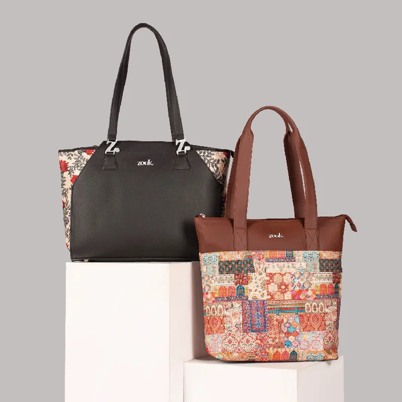 Halloween-Themed Nawabi Couture & Kutch Gamthi - Classic Business Bag & Everyday Tote Combo