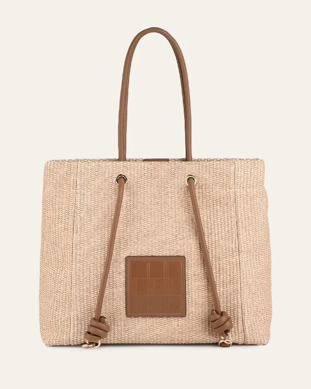 Affordable Bags For Budget Shoppers ST TROPEZ TOTE BAG NATURAL TAN MULTI