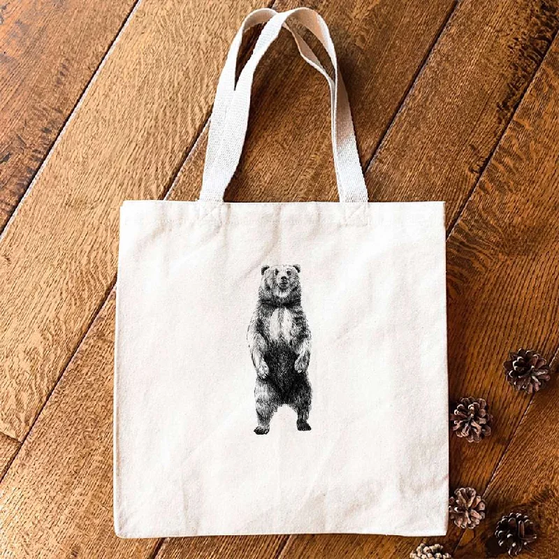 Spacious And Discounted Bags Standing Bear Sketch - Canvas Tote Bag