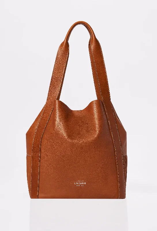 Stylish Bags With Discounts Tan Leather Bucket Bag 'Ushuaia'