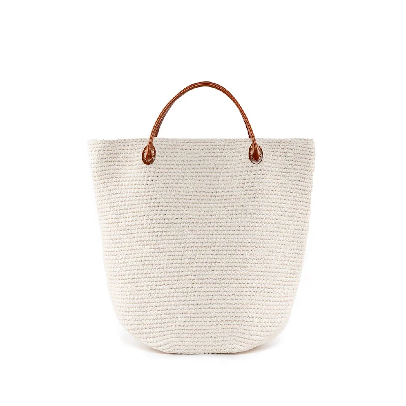 Uxury Designer Handbag Brands Tatiana Crochet Bucket Tote Large - Natural