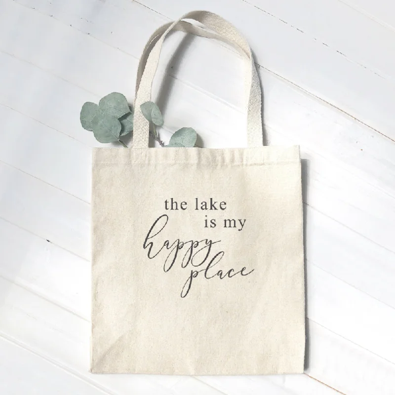 Inspired Bags For Modern Sophistication The Lake is My Happy Place - Canvas Tote Bag