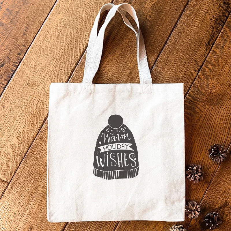 Retro Lovers Warm Holiday Wishes - Canvas Tote Bag