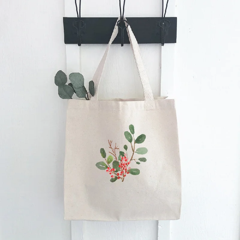 Senior Travelers Watercolor Holly Branch - Canvas Tote Bag