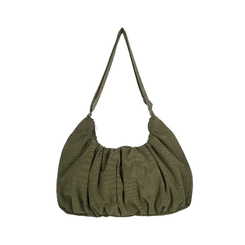 Holiday Gift Bags For Christmas Large Croissant Sling (Corduroy Olive)