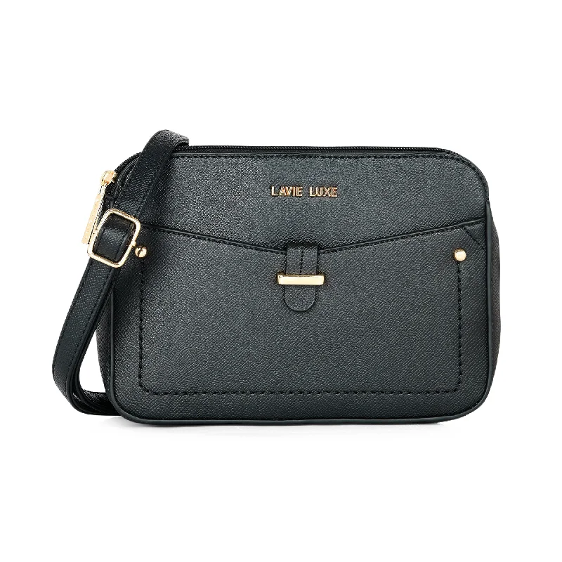 Chic Bags For Office Professionals And Urban Dwellers Lavie Luxe Black Medium Women's Rise 4c Box Sling Bag