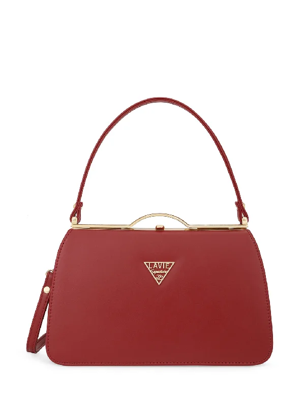 Chic Bags For Office Professionals And Urban Dwellers Lavie Signature Missouri Maroon Large Women's Frame Bag