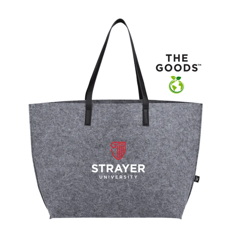 Designer Bags For Luxury Collectors NEW STRAYER The Goods Recycled Felt Shoulder Tote- GREY