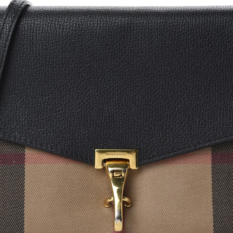 Professional Bags With Office Discounts BURBERRY Black Macken Small House Check & Leather Crossbody Bag