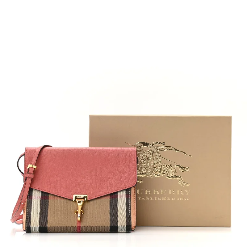 Customizable Bags For Personalized Style BURBERRY DERBY LEATHER AND HOUSE CHECK MACKEN CROSSBODY BAG