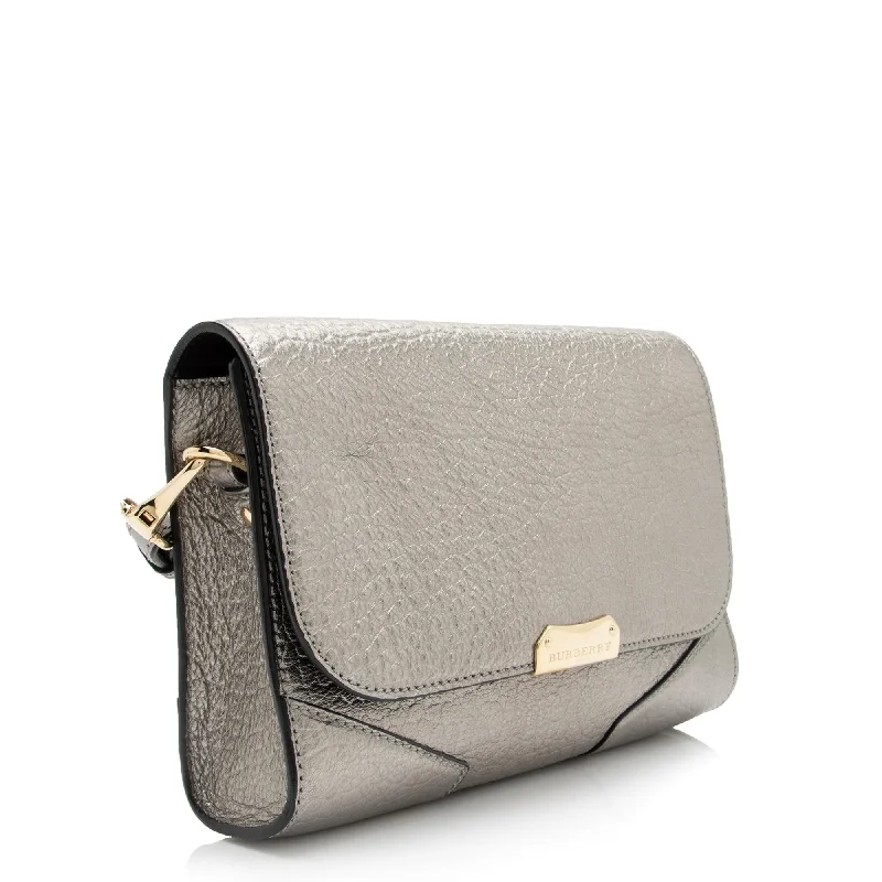 Tote Bag For Everyday Use Burberry Metallic Grained Leather Abbott Small Crossbody Bag (SHF-23382)