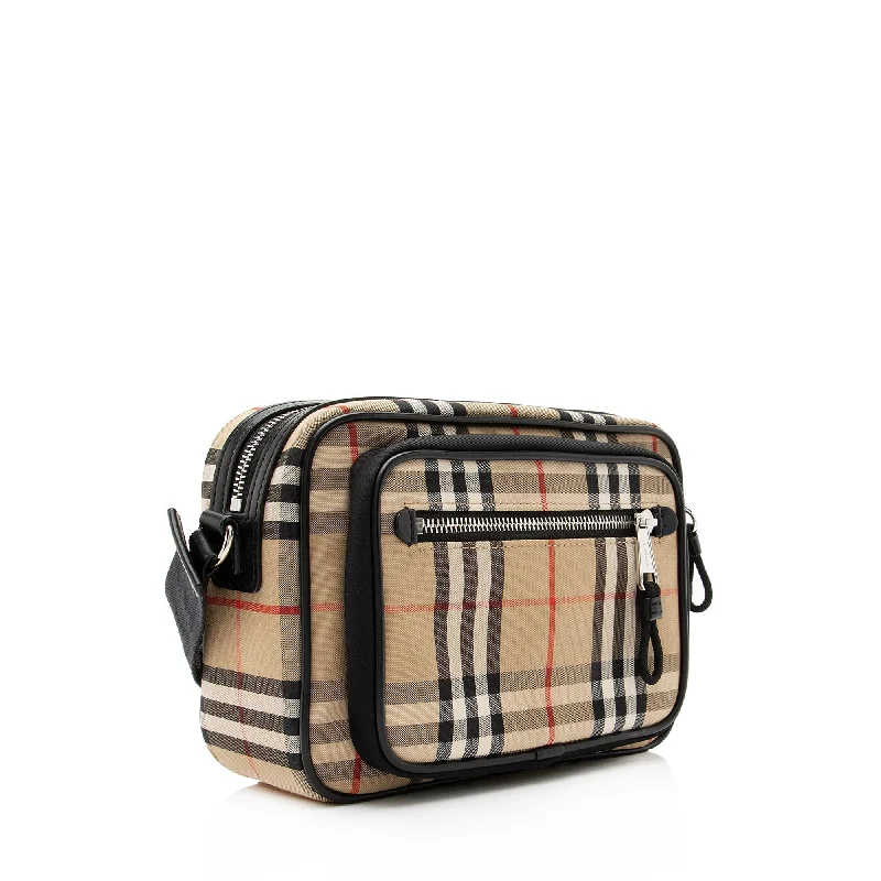 Professional Bags With Office Discounts Burberry Vintage Canvas Check Leather Crossbody Bag (SHF-23042)