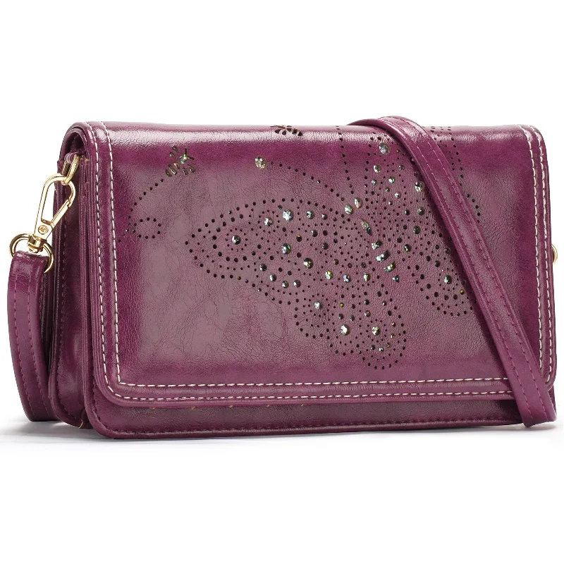 Stylish Bags For Fashion Bloggers With Promotions Butterfly-multifunction-crossbody-bag-purplishred