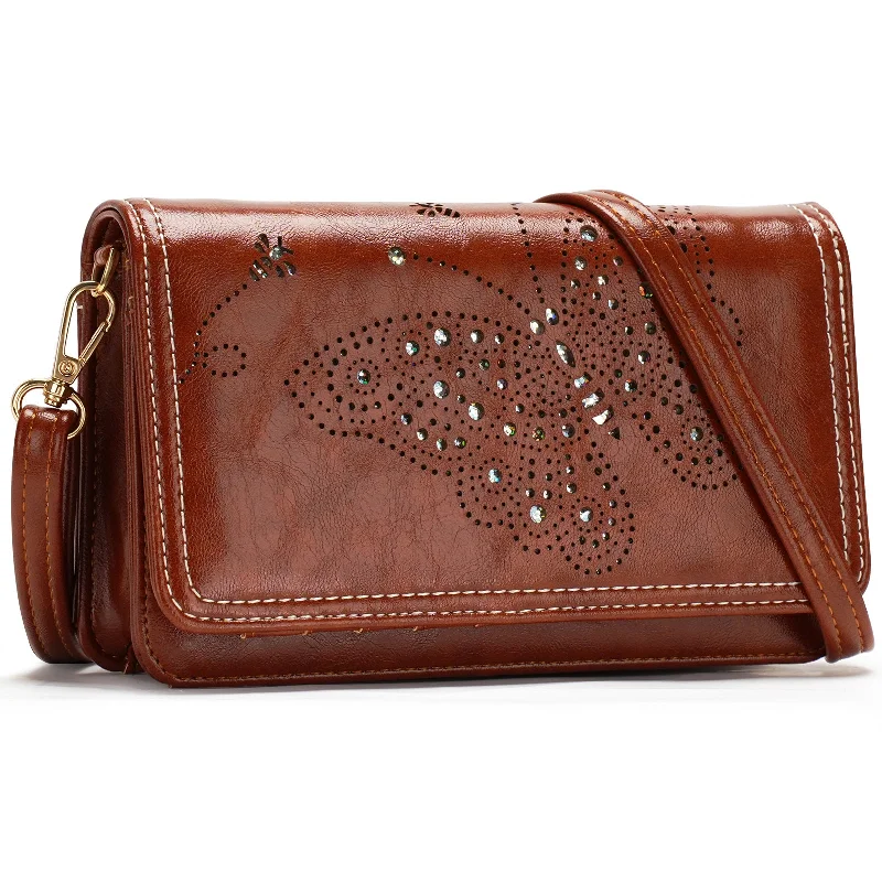 Trendy Bags For Teenage Girls Butterfly-multifunction-crossbody-bag-redbrown