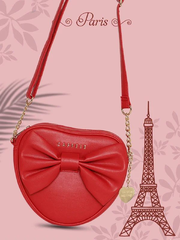 Active Lifestyles Caprese Emily In Paris Heart Shape With Bow Sling Bag Red