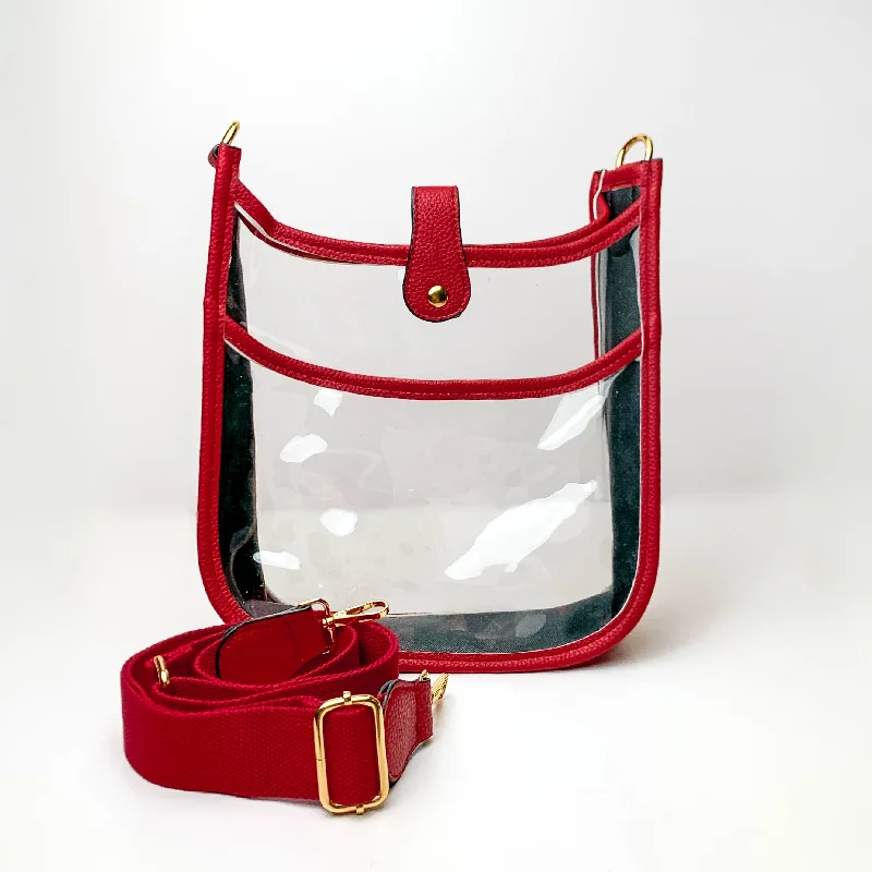 Limited-Time Offers On Trendy And Stylish Bags Crossbody Clear Travel Purse in Red