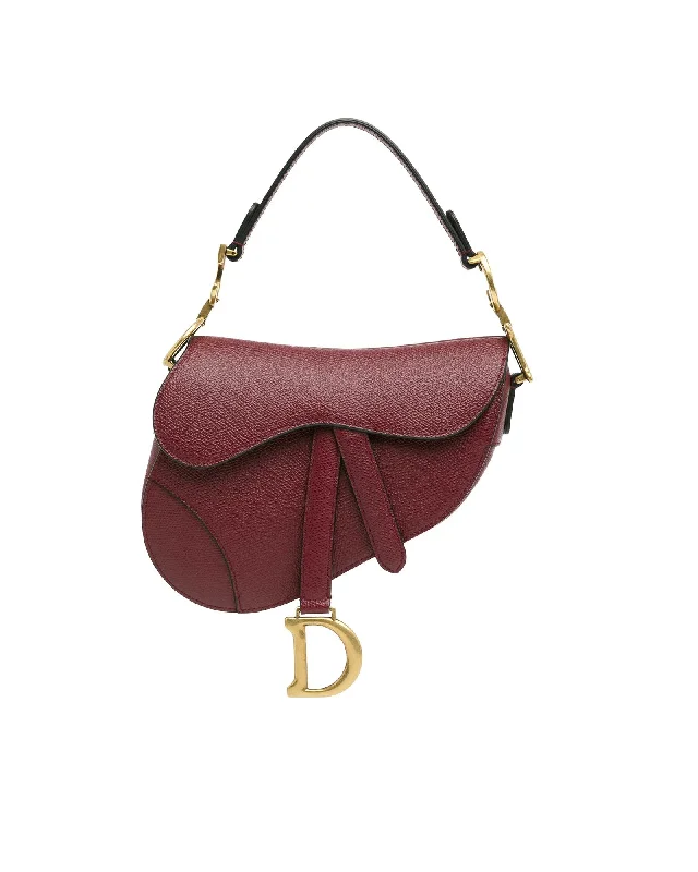 Luxury Bags On Sale Mini Leather Saddle Bag with Detachable Strap