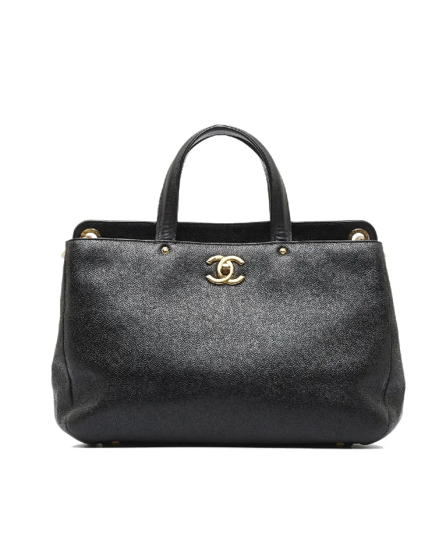 Bags For Sporty And Athletic Styles Caviar Leather Satchel with CC Turn Lock