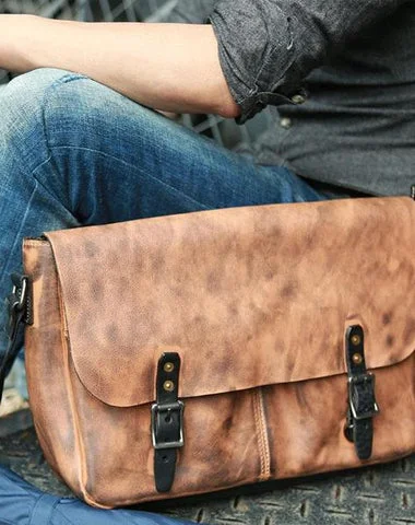 Trendy And Discounted Designer Handbags Cool Handmade Vintage Leather Mens Messenger Bags Shoulder Bag for men