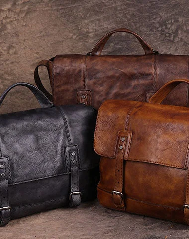 Trendy Bags For Sales Genuine Leather Mens Cool Messenger Bag iPad Bag Chest Bag Bike Bag Cycling Bag for men