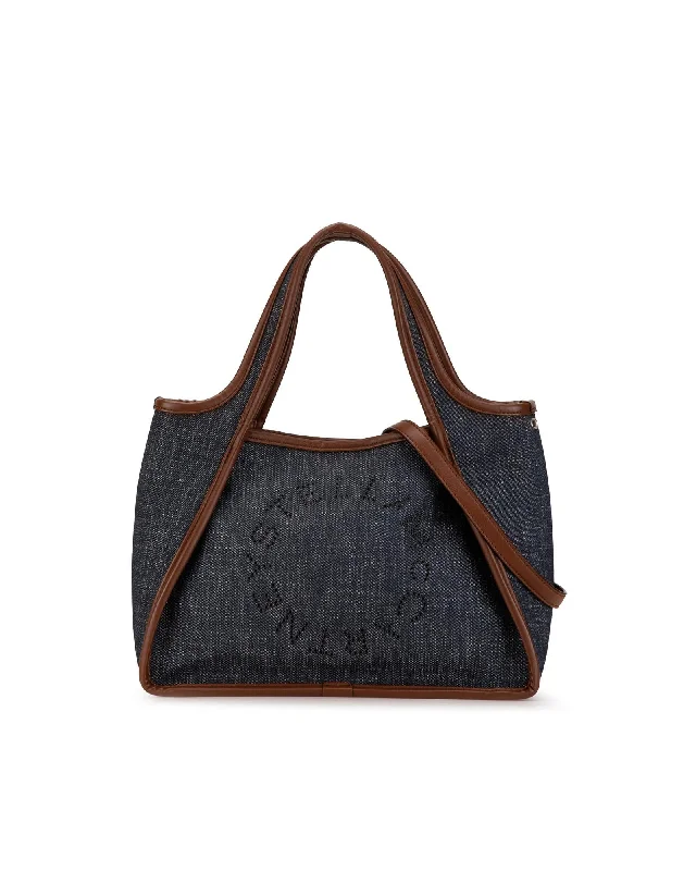 Versatile Bags That Suit Any Outfit Or Event Denim Satchel with Faux Leather Trim and Detachable Pouch