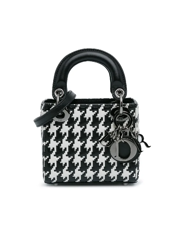 Genuine Bags On Clearance Sale Houndstooth Embossed Lady Dior Handbag