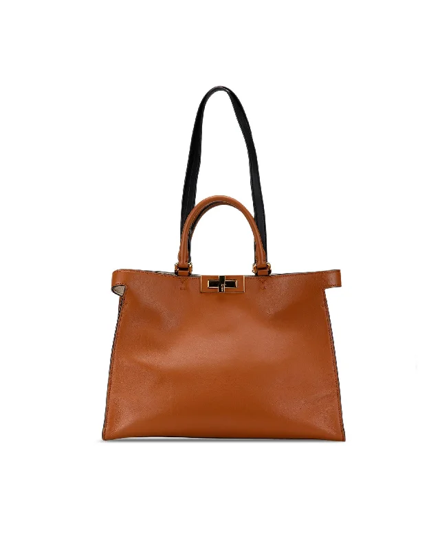 Trendy And Discounted Designer Handbags Small Leather Peekaboo Tote with Twist Lock Closure