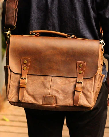 Designer Bags For Luxury Collectors With Offers Genuine Leather Mens Cool Canvas Messenger Bag iPad Bag Chest Bag Bike Bag Cycling Bag For Men