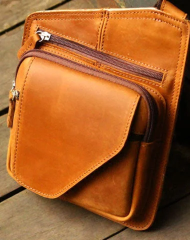 Lightweight And Affordable Bags Genuine Leather Mens Cool Messenger Bag iPad Bag Chest Bag Bike Bag Cycling Bag For Men