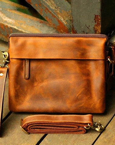 Chic And Clearance-Priced Tote Bags Genuine Leather Mens Cool Messenger Bag iPad Bag Chest Bag Bike Bag Cycling Bag For Men