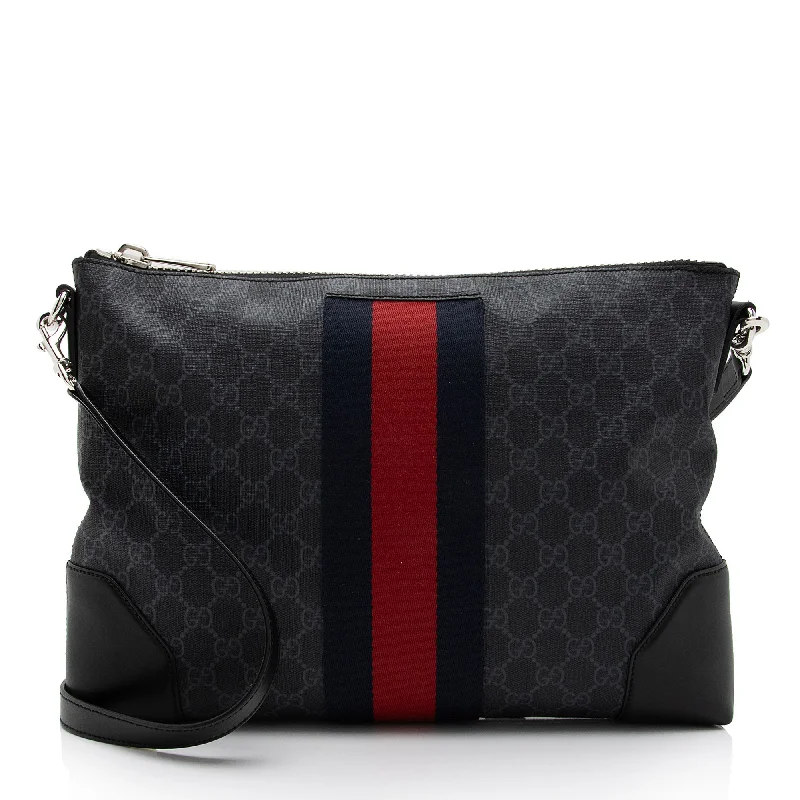 Eco-Friendly Bags For Sustainable Fashion Lovers Gucci GG Supreme Web Flat Square Messenger Bag (SHF-3vvT7M)