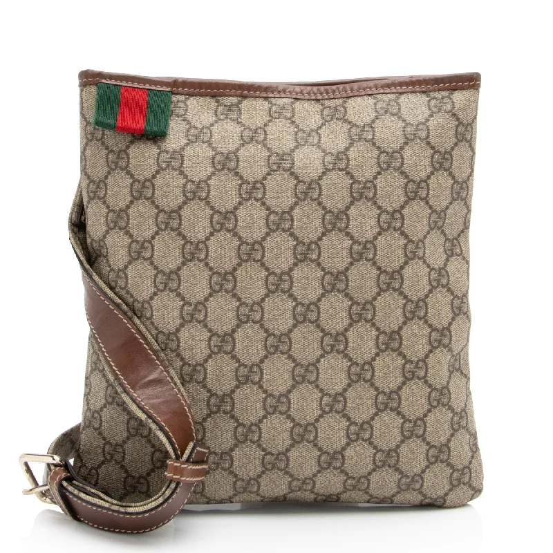 Versatile Bags That Suit Any Outfit Or Event Gucci GG Supreme Web Loop Flat Small Messenger (SHF-2FmbPb)