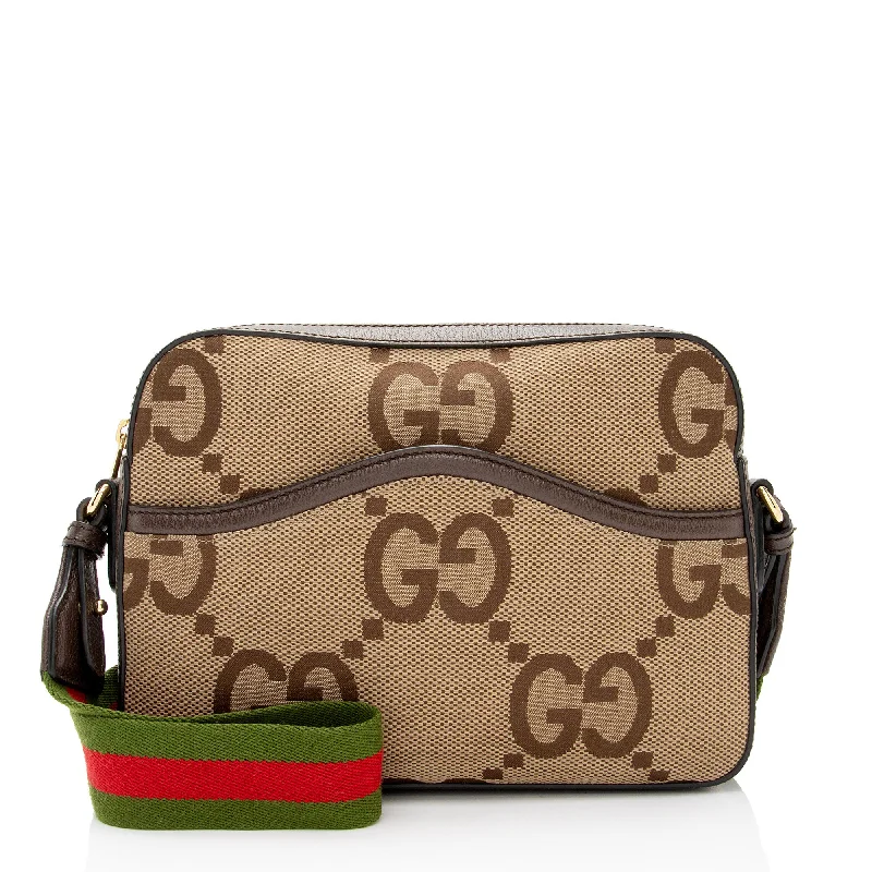 Stylish Bag For Women Gucci Jumbo GG Canvas Messenger Bag (SHF-UveRhC)