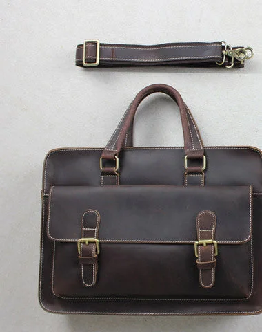 Black Friday Deals On Stylish Handbags Handmade leather men Briefcase messenger dark coffee shoulder bag vintage bag