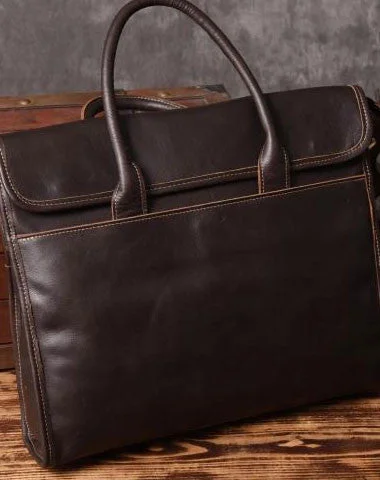 Stylish Bags With Discounts Handmade leather men Briefcase messenger vintage shoulder laptop bag vintage bag