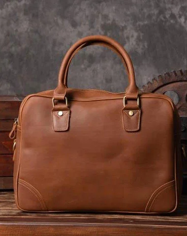 Eco-Friendly Bags With Promotions Handmade leather men Briefcase messenger vintage shoulder laptop bag vintage bag