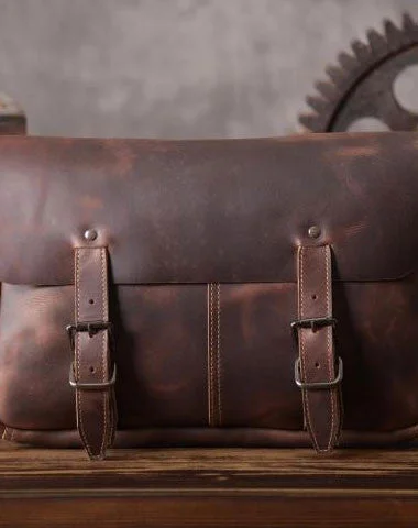 Limited Edition Bags For Collectors Handmade leather men Briefcase messenger vintage shoulder laptop bag vintage bag