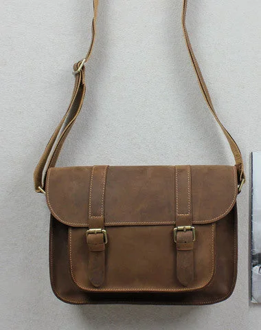 Wholesale Bags For Resellers Handmade leather men Briefcase messenger coffee shoulder bag vintage bag for him