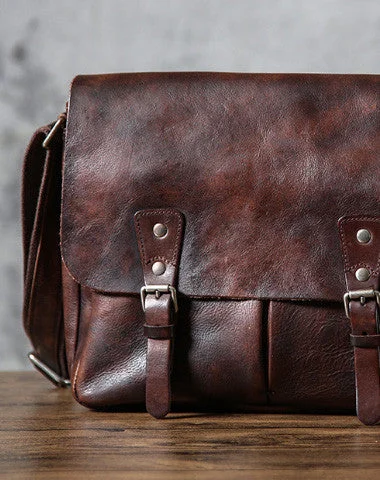 Active Lifestyles Leather cool men messenger bag vintage shoulder school bags for men