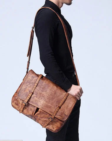 Eco-Friendly Bags For Sustainable Fashion Lovers Handmade Cool leather mens messenger bag shoulder bag vintage bag