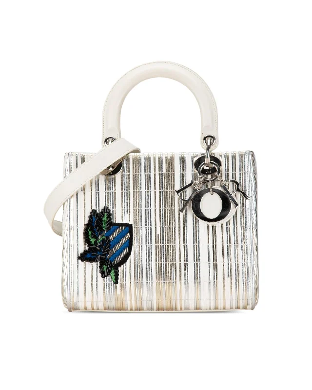 Inspired Bags For Modern Sophistication Embellished Leather Medium Handbag with Detachable Strap and Top Zip Closure