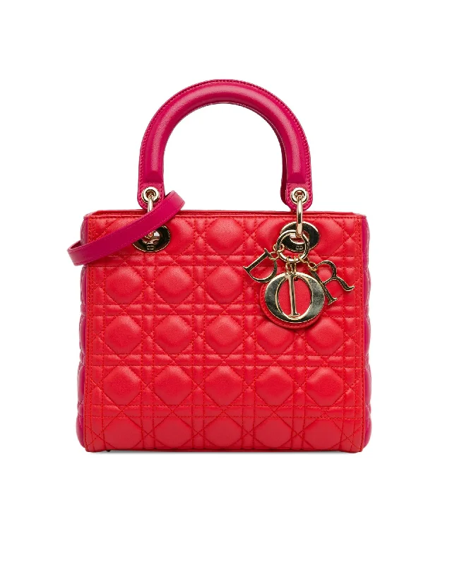 Limited-Time Offer On Trendy Bags Quilted Bicolor Lambskin Lady Dior Bag